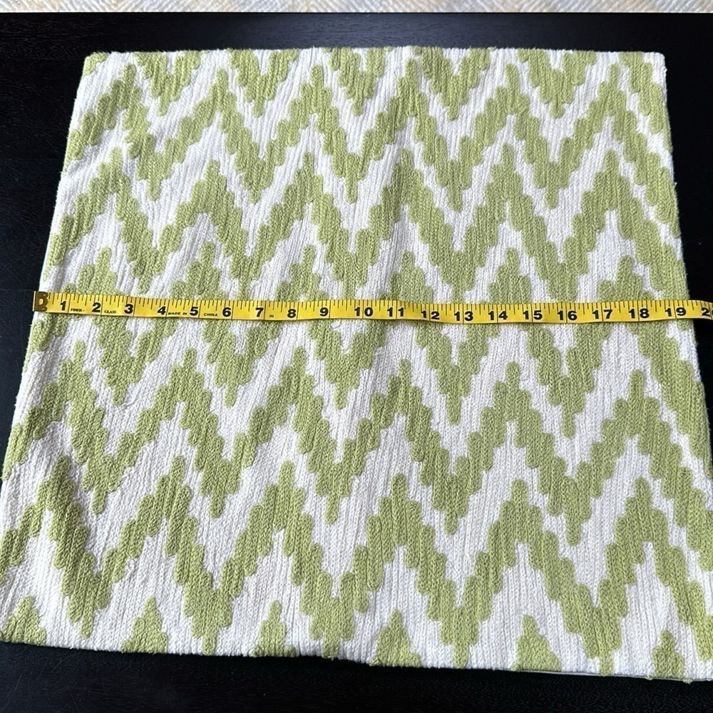 West elm boho chevron stitch green and cream accent pillow cover - Picture 7 of 8